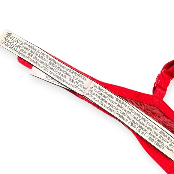 VICTORIA’S SECRET Women’s Red and Metallic Push-Up Bra Size 32B - Picture 5 of 5